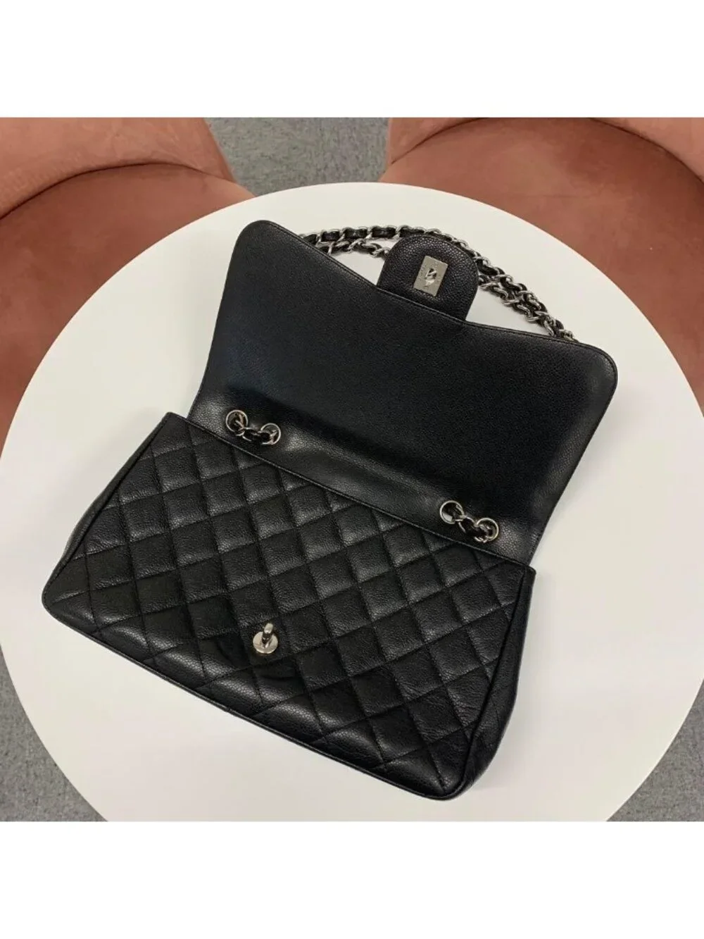 Chanel Quilted 30 Turnlock CC Logo Chain Shoulder Bag